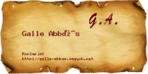 Galle Abbás névjegykártya